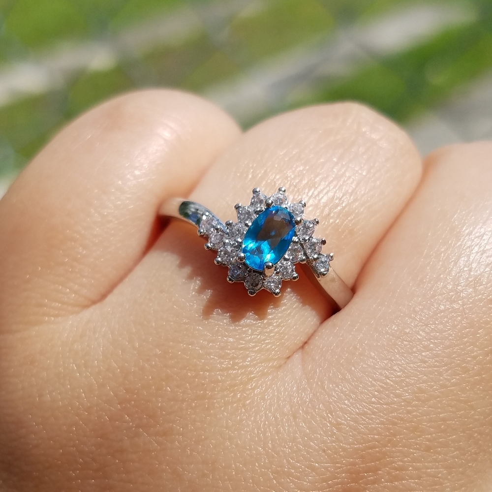 NEW! March (Aquamarine) Birthstone Silver …